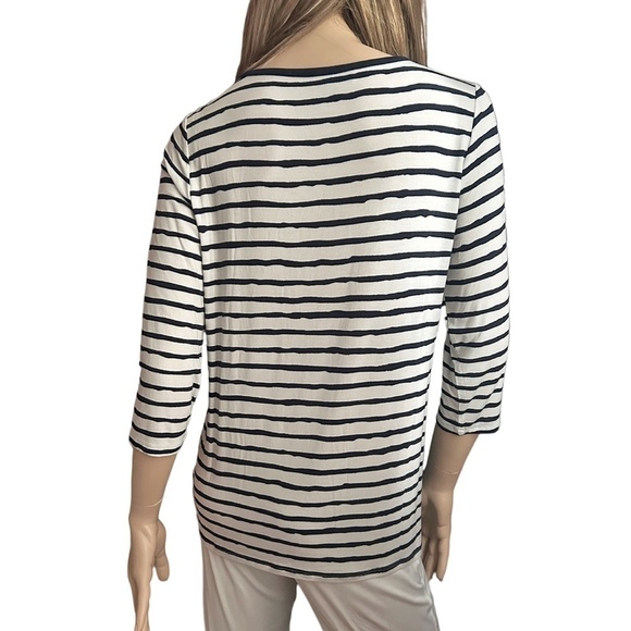 TRIBAL Top Shirt Blouse Tunic Rayon Nylon Limited Edition Floral and Stripe - Picture 10 of 14